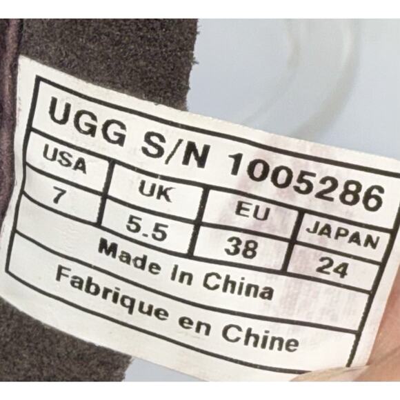 UGG Emalie Stout Brown Leather Bootie Boots Sherpa Insole Women's 7 S/N 1005286 - Picture 11 of 13